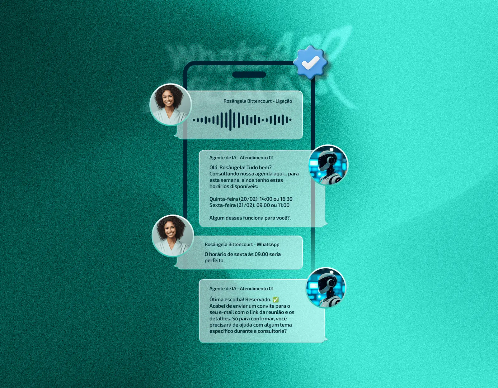 Agente de IA da Wonit atendendo no WhatsApp